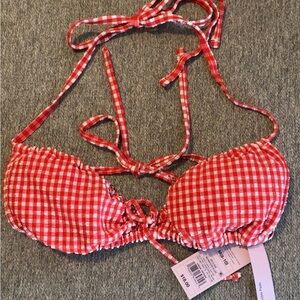 Red Gingham Bikini Top Wild Fable SZ M